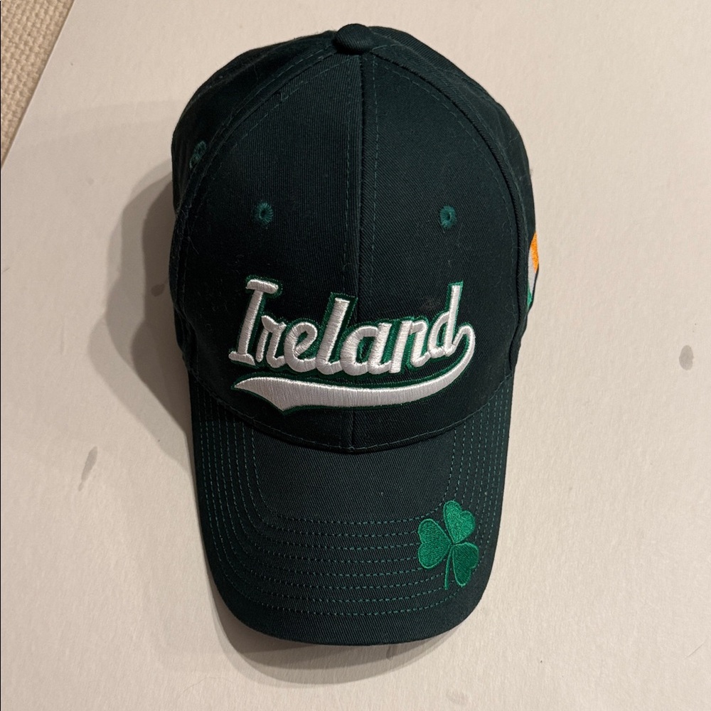 Ireland embroidered Dark Green Shamrock Cap, authentic Irish made Boru hat